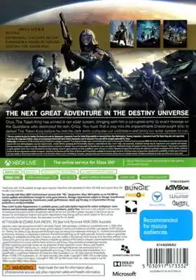 Destiny The Taken King Legendary Edition (USA) box cover back